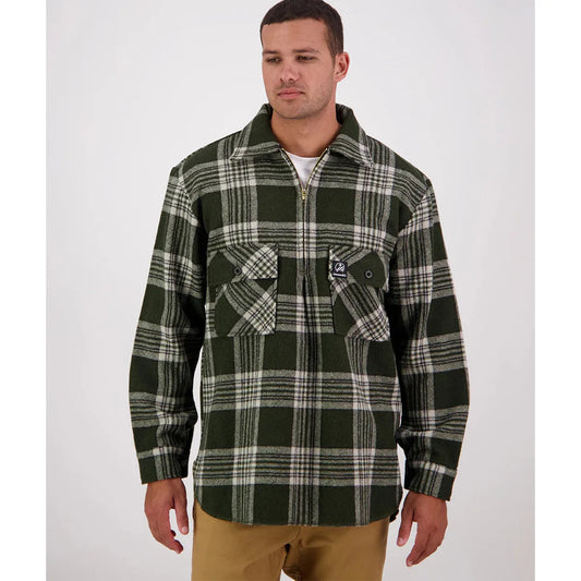 Swanndri Men's Ranger Wool Zip Front Bushshirt Woodlands Check