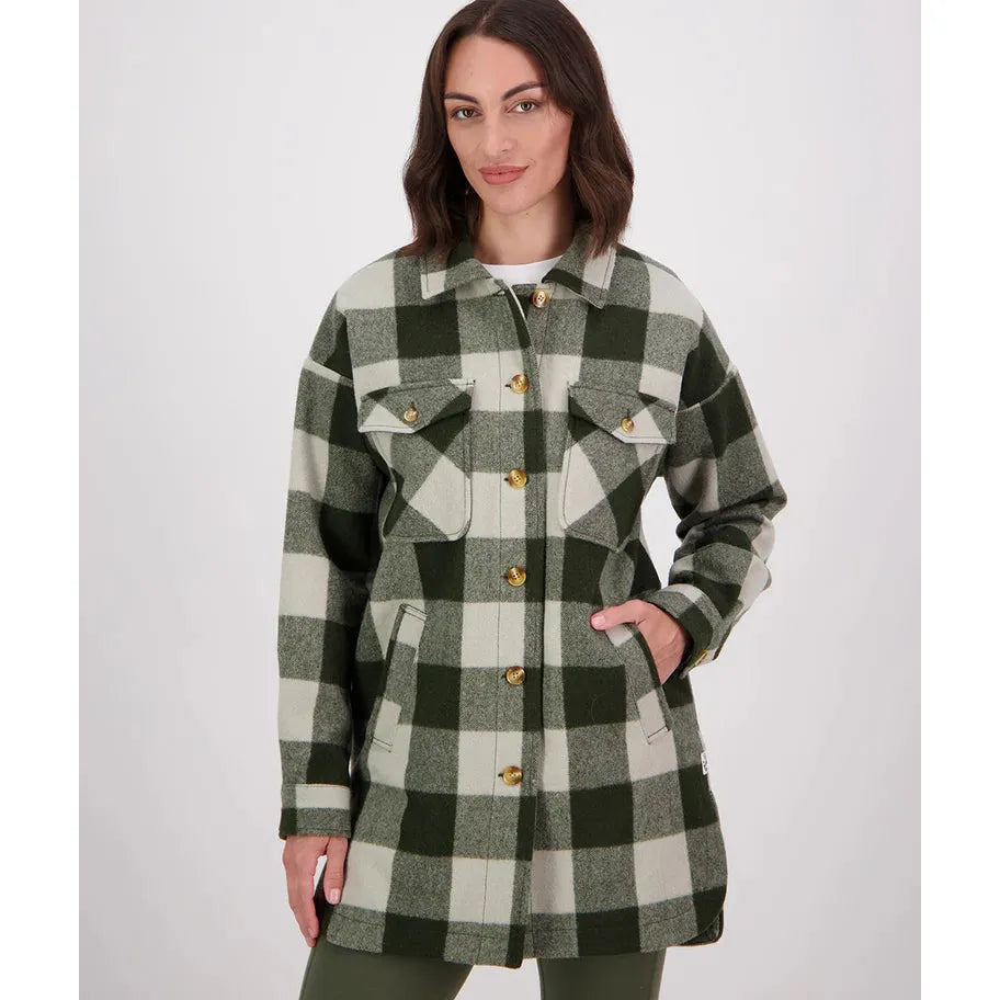 Swanndri Women's Anchorage Longline Jacket Limestone Check