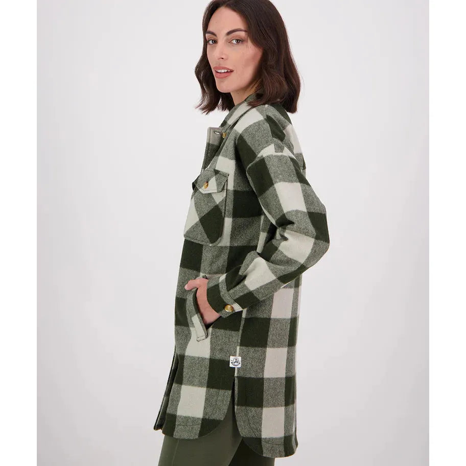 Swanndri Women's Anchorage Longline Jacket Limestone Check