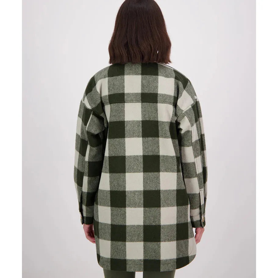 Swanndri Women's Anchorage Longline Jacket Limestone Check