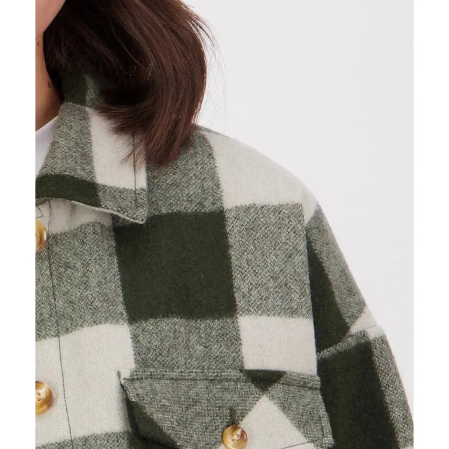 Swanndri Women's Anchorage Longline Jacket Limestone Check