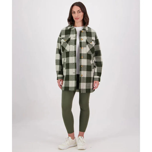 Swanndri Women's Anchorage Longline Jacket Limestone Check