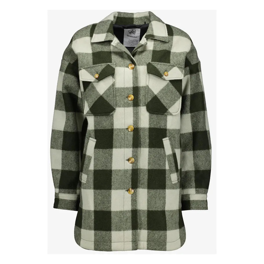 Swanndri Women's Anchorage Longline Jacket Limestone Check
