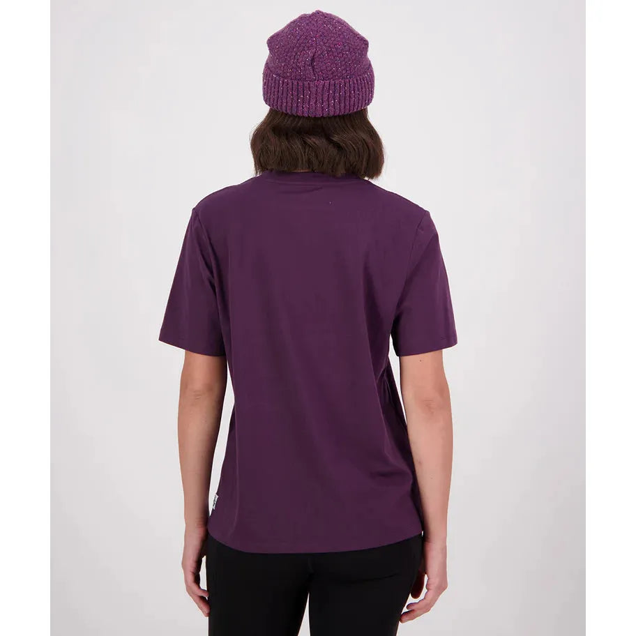 Swanndri Women's Varsity Embroided T-Shirt Dark Plum