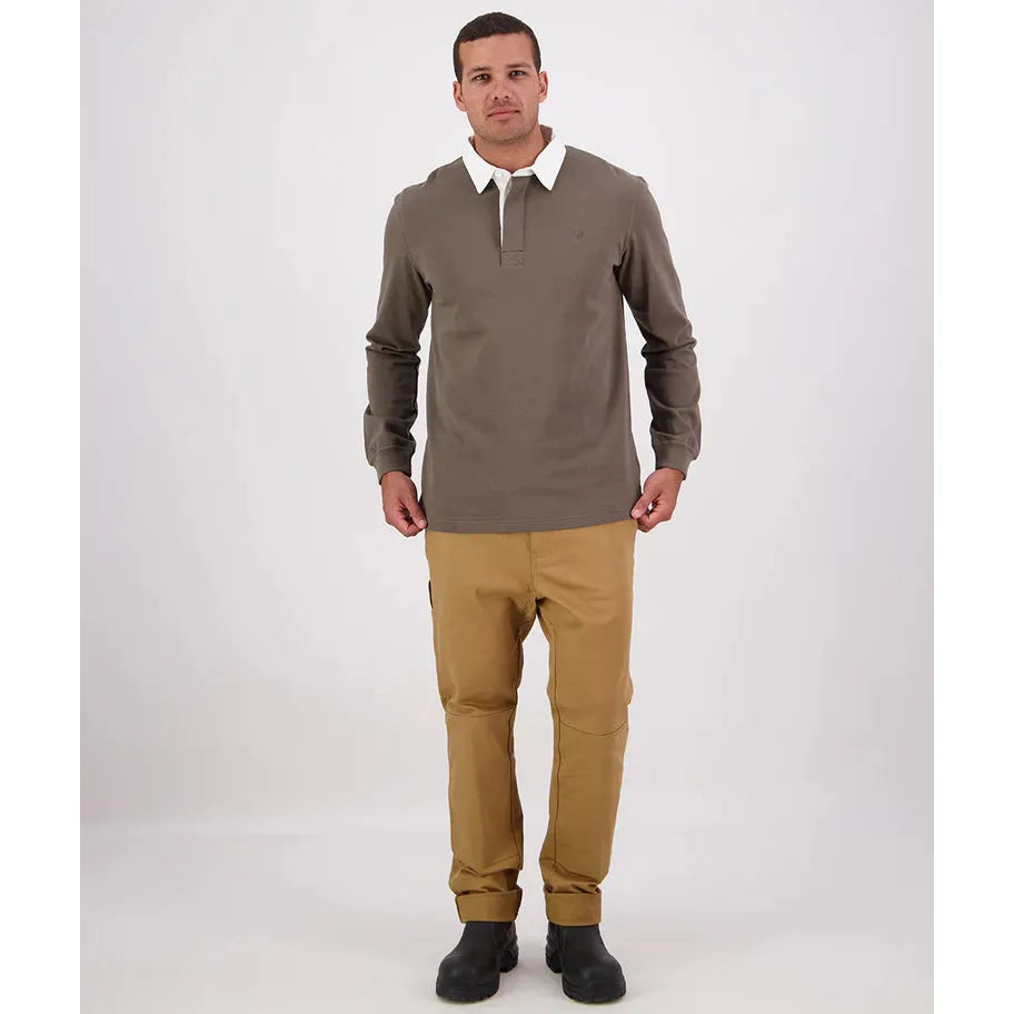 Swanndri Men's Fundamentals Long Sleeve Rugby Olive