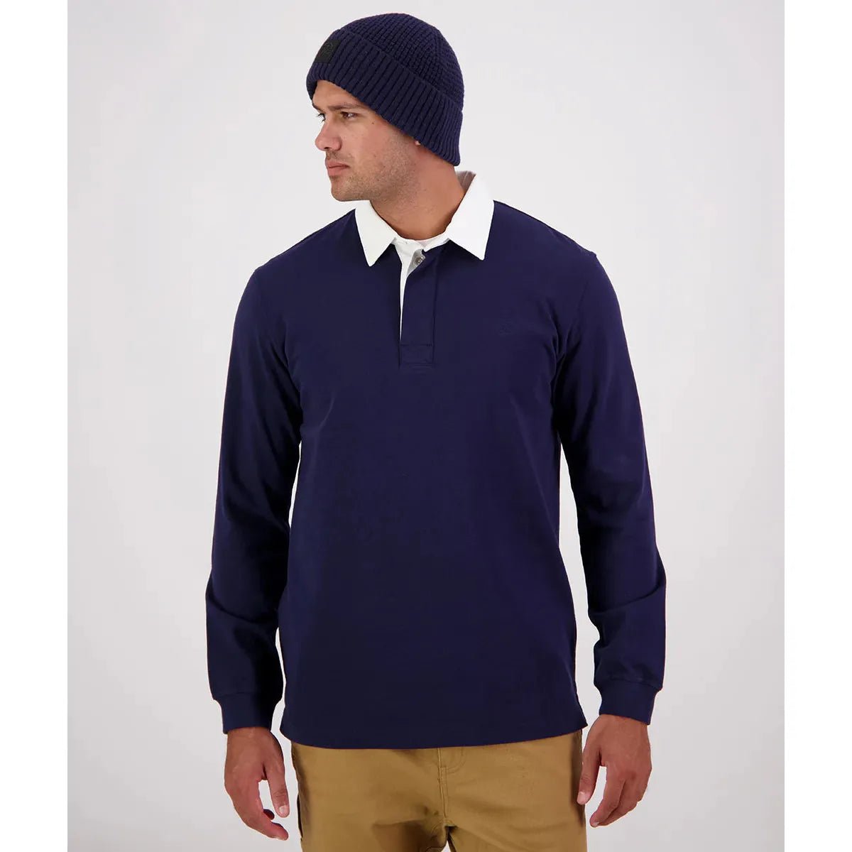Swanndri Men's Fundamentals Long Sleeve RugbyNavy - Billy Goats Country Outfitters