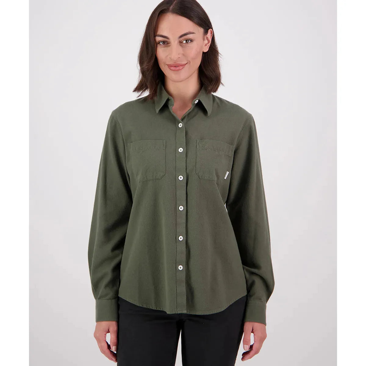 Swanndri Women's Barn Long Sleeve Shirt Dark Olive