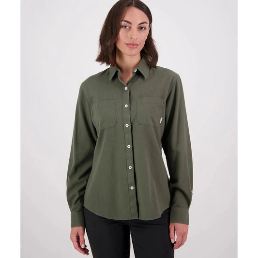 Swanndri Women's Barn Long Sleeve Shirt Dark Olive