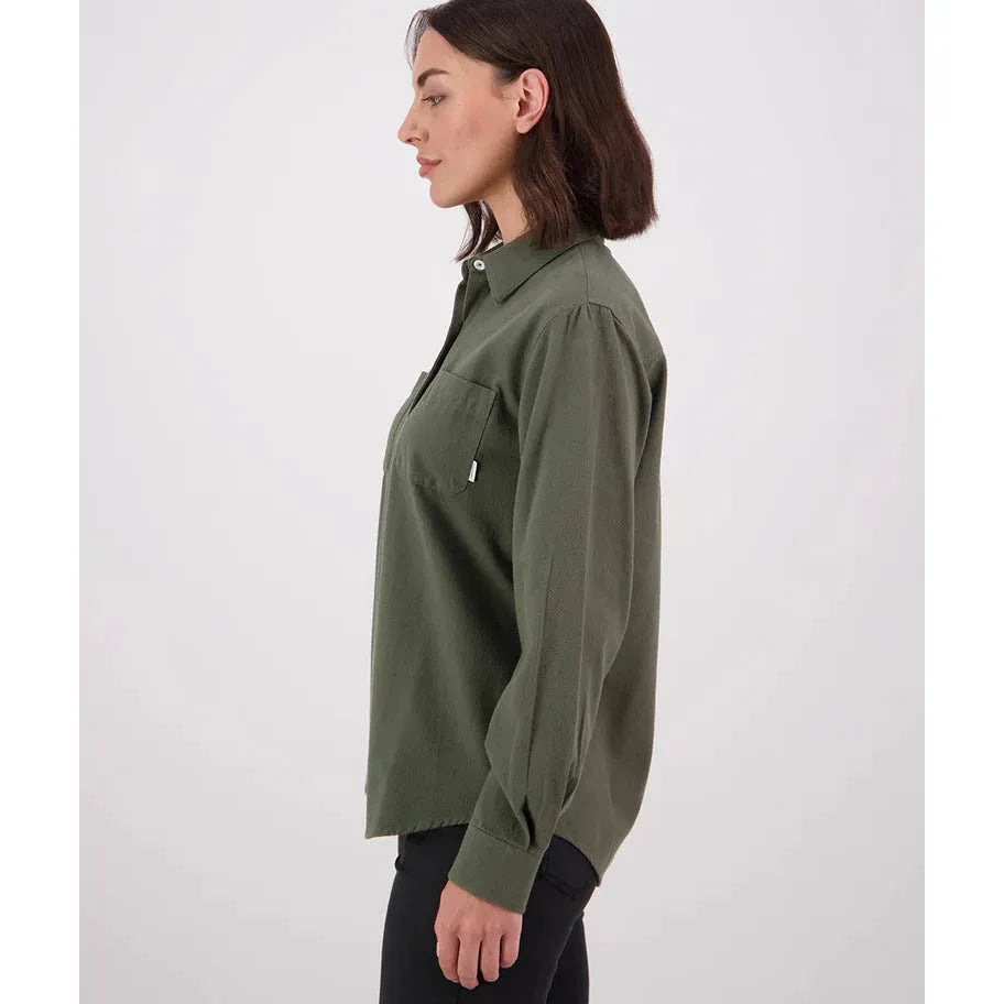 Swanndri Women's Barn Long Sleeve Shirt Dark Olive