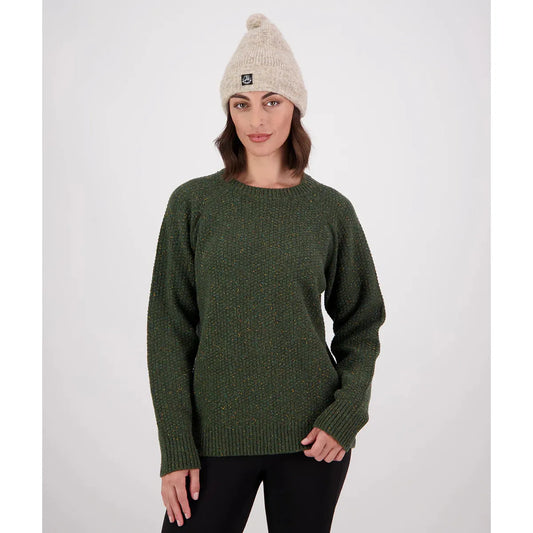 Swanndri Women's Lyttelton Waffle Crew Dark Olive