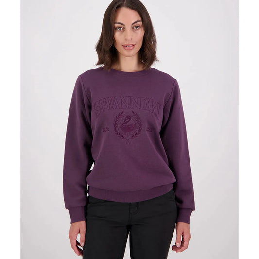Swanndri Women's Ivy Embroidered Crew Dark Plum