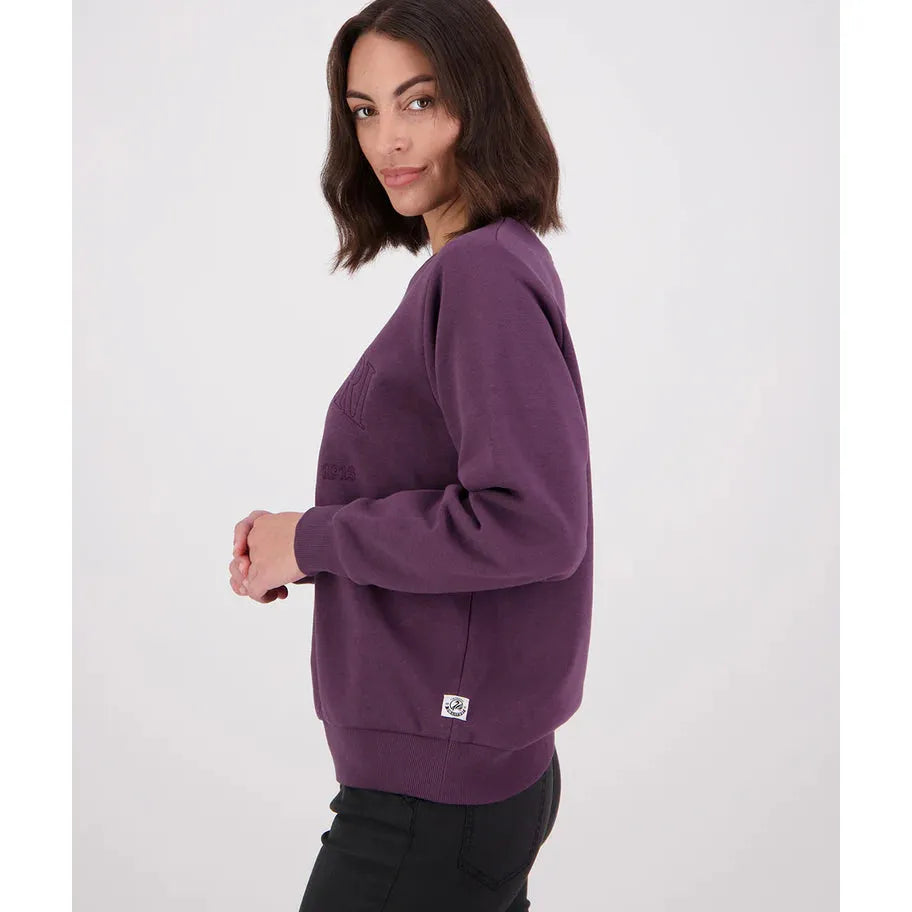 Swanndri Women's Ivy Embroidered Crew Dark Plum