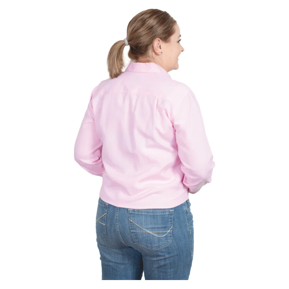 Just Country Women’s Abbey Full Button Work Shirt – Ice Pink Chambray