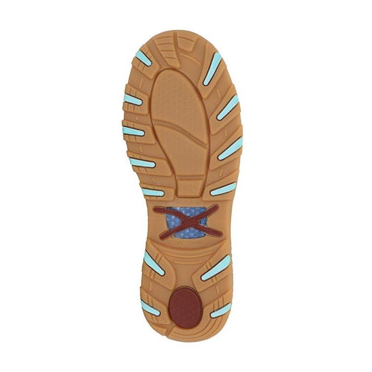 Twisted X Women’s CellStretch Slip - On Moc Brown Aqua – Comfortable Western Shoes - Billy Goats Country Outfitters