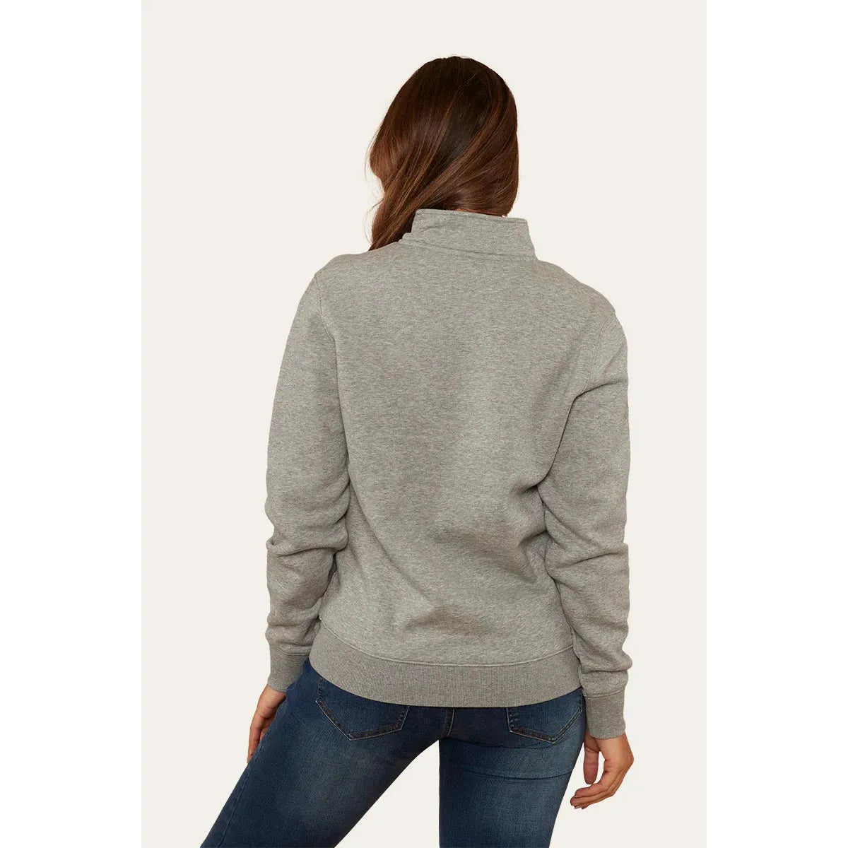 Ringers Western Womens Peninsula 1/4 Zip Crew Grey