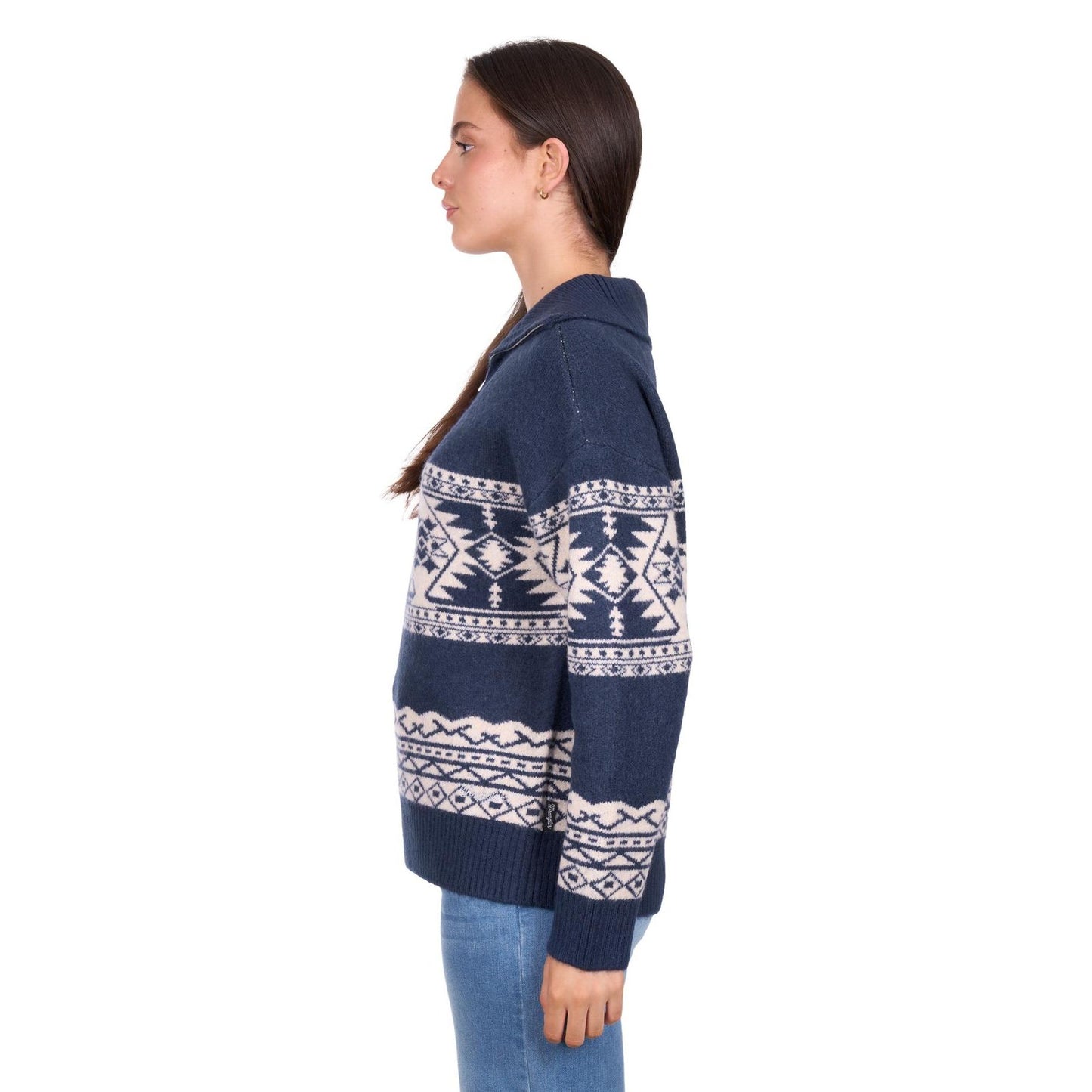 Wrangler Women's Lacey 1/4 Zip Pullover - Navy - Billy Goats Country Outfitters