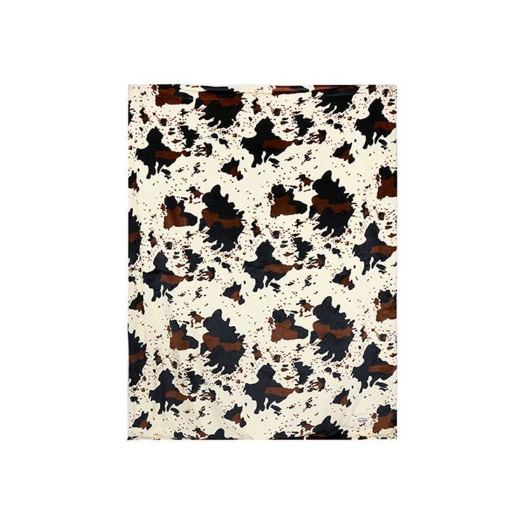 Pure Western Cow Print Snuggle Blanket – Plush Sherpa Fleece Throw - Billy Goats Country Outfitters