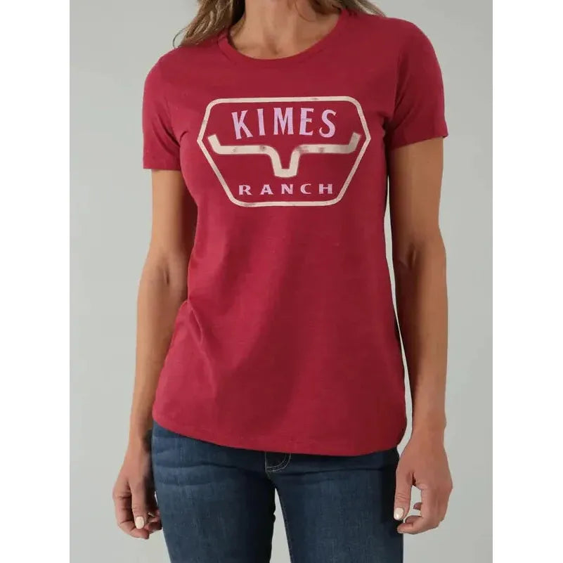 Kimes Ranch Ladies Distance Tee Shirt Cardinal