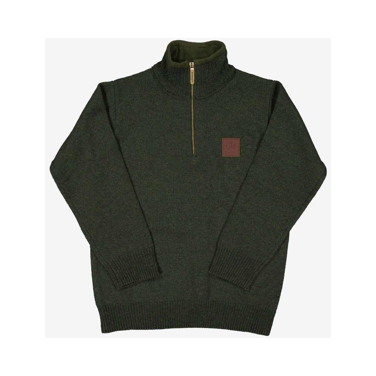 Swanndri Kids' Mariner Zip Neck Sweater Olive - Billy Goats Country Outfitters