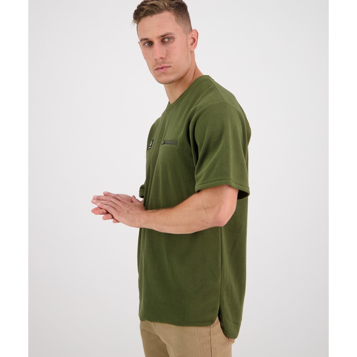 Swanndri Men's Catlins Fleece T Shirt Olive