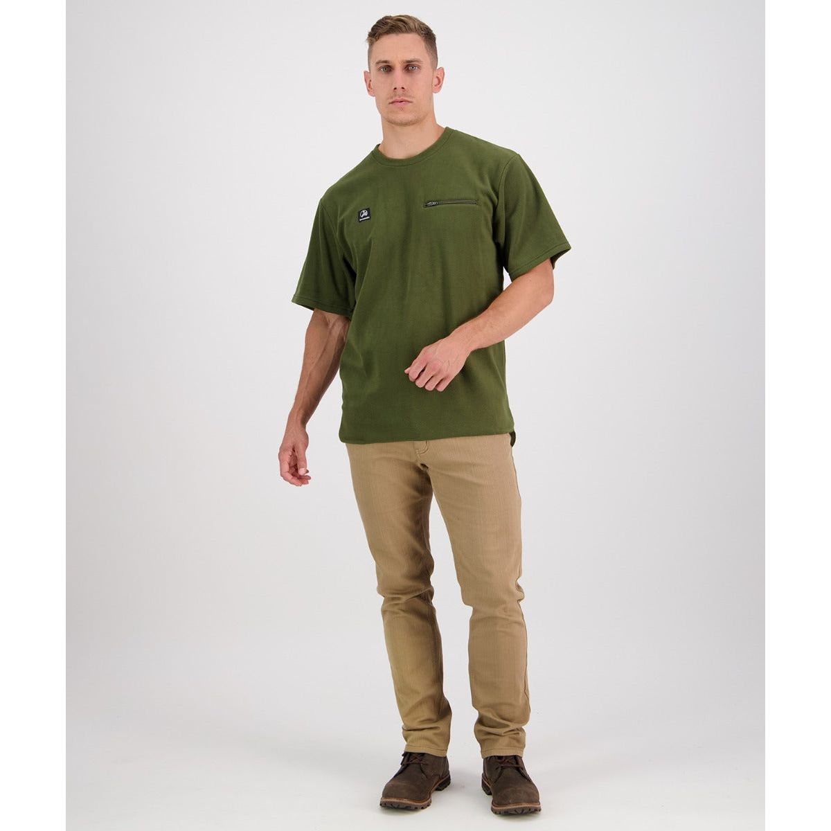 Swanndri Men's Catlins Fleece T Shirt Olive