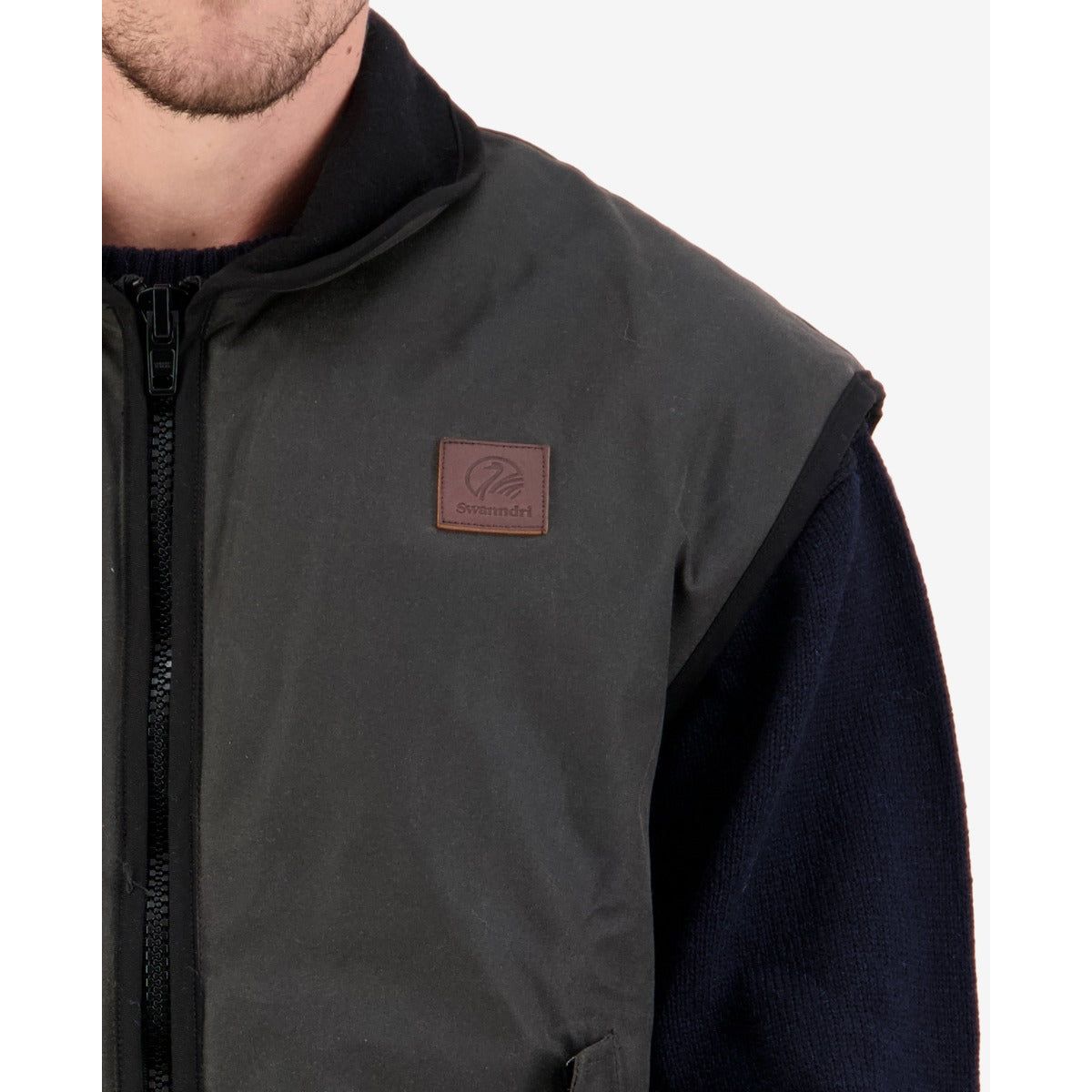 Swanndri Men's Foxton Oilskin Vest with Wool Lining Red/Black Check - Billy Goats Country Outfitters