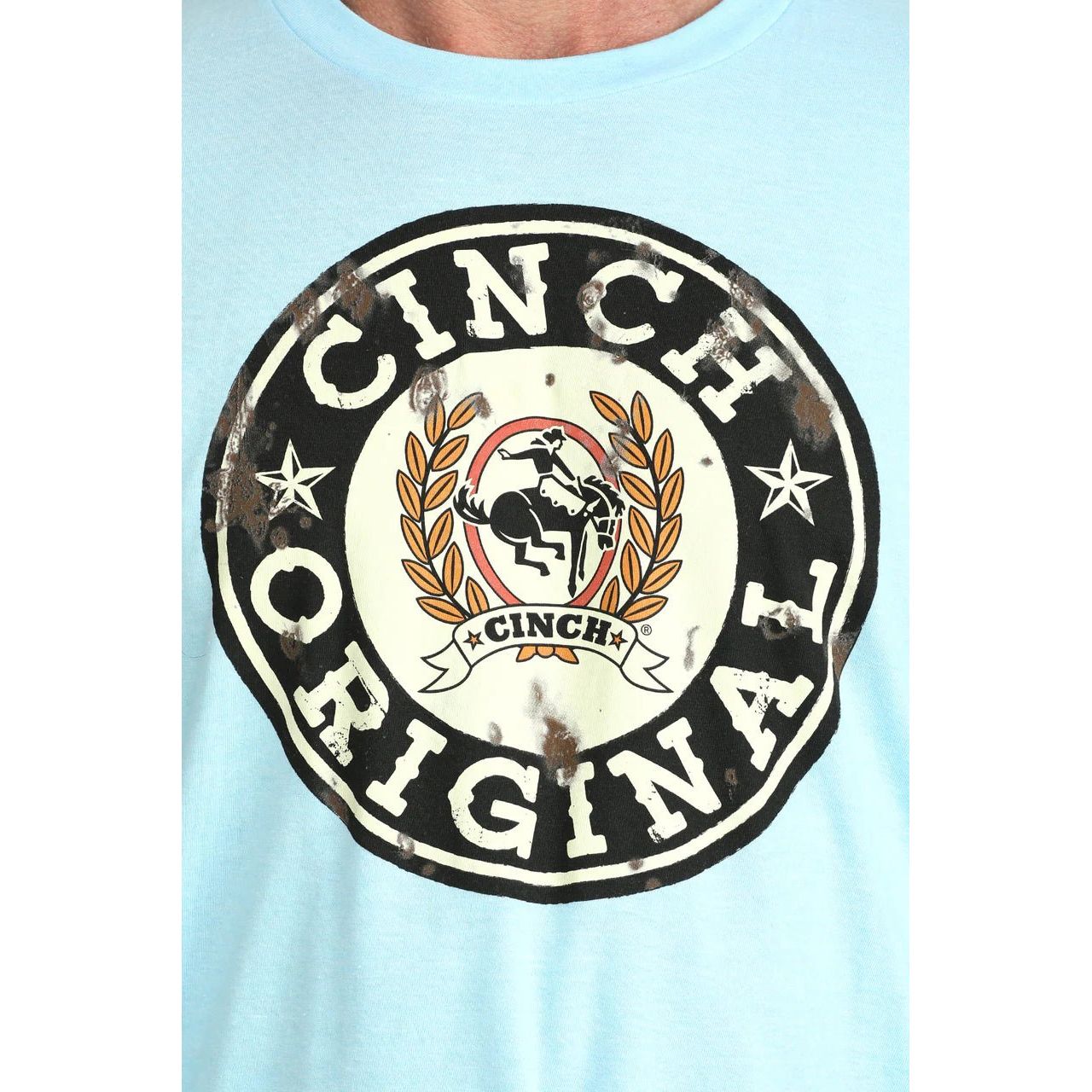 Cinch Men’s Original Logo T-Shirt Light Blue – Western Graphic Tee - Billy Goats Country Outfitters