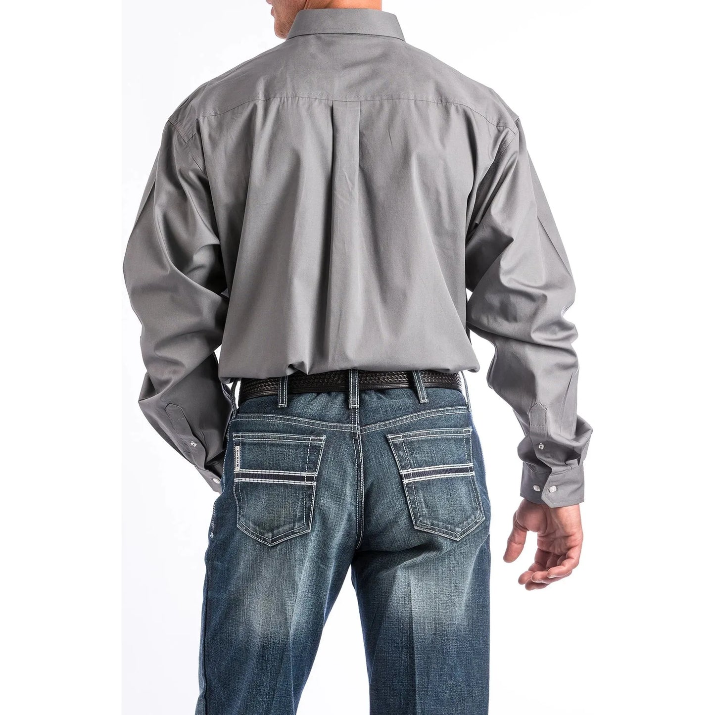 Cinch Men's Solid Grey Button-Down Western Shirt
