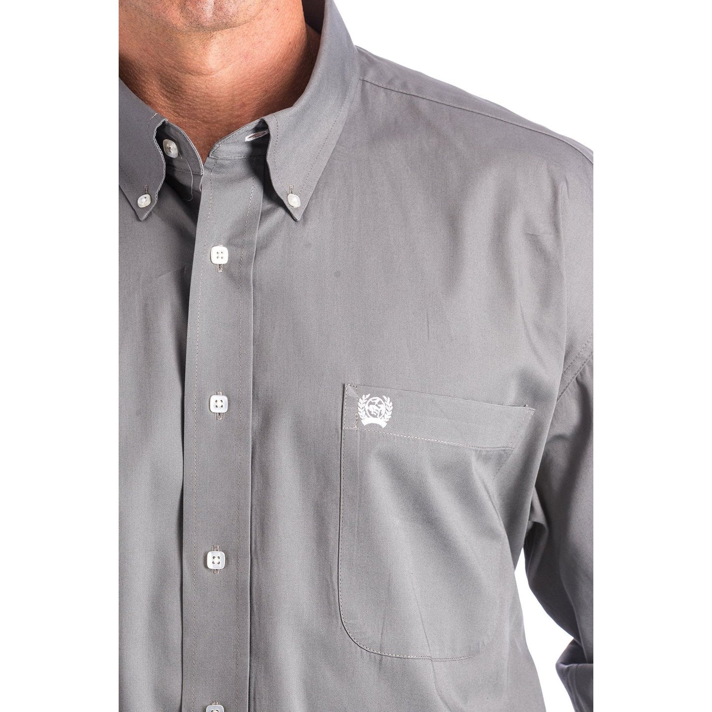 Cinch Men's Solid Grey Button-Down Western Shirt