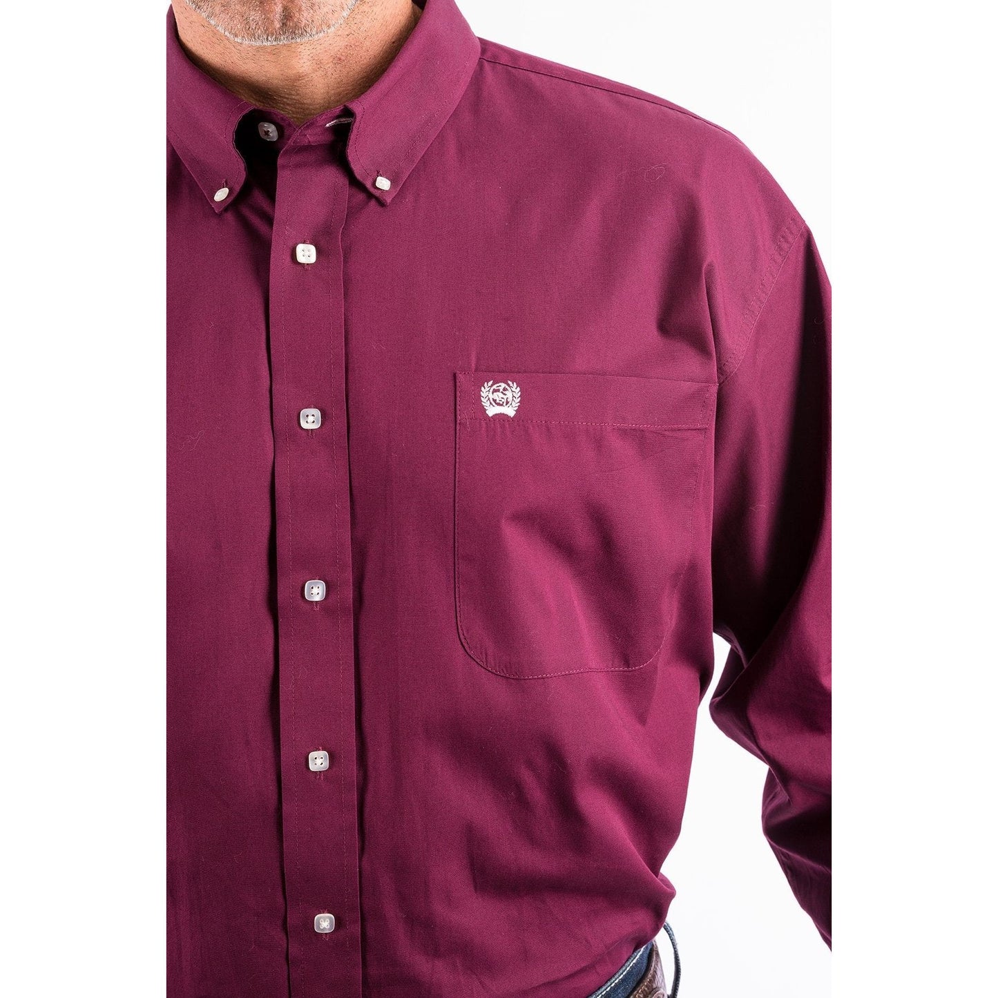 Cinch Men's Solid Burgundy Button-Down Western Shirt