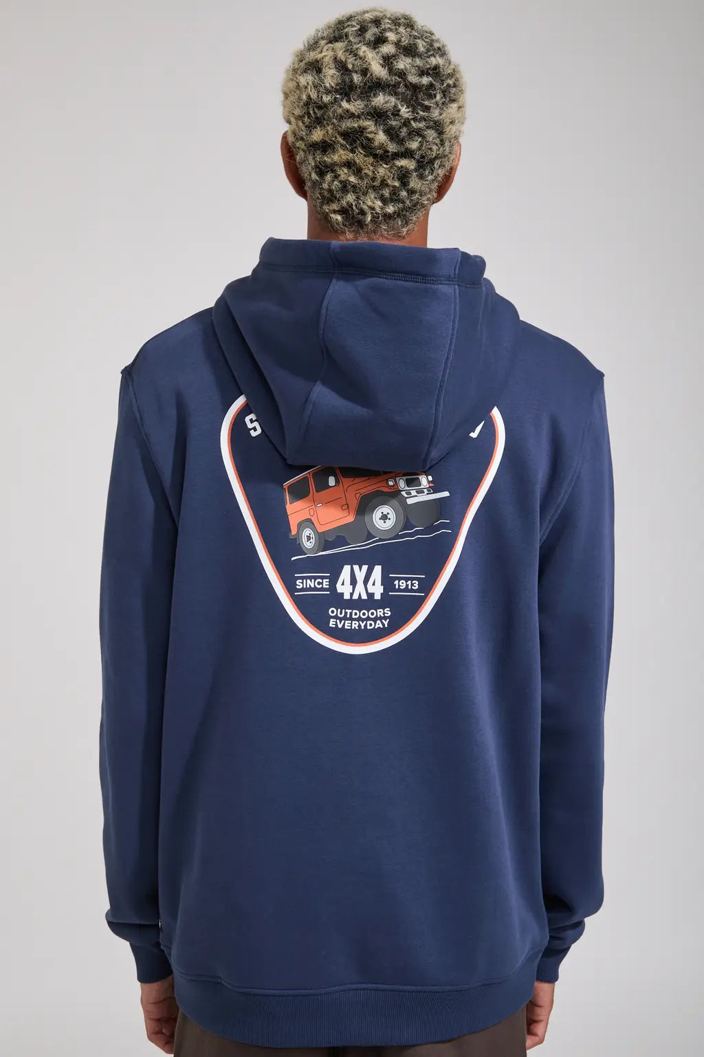 Swanndri Men's Off Road Printed Hoodie Navy