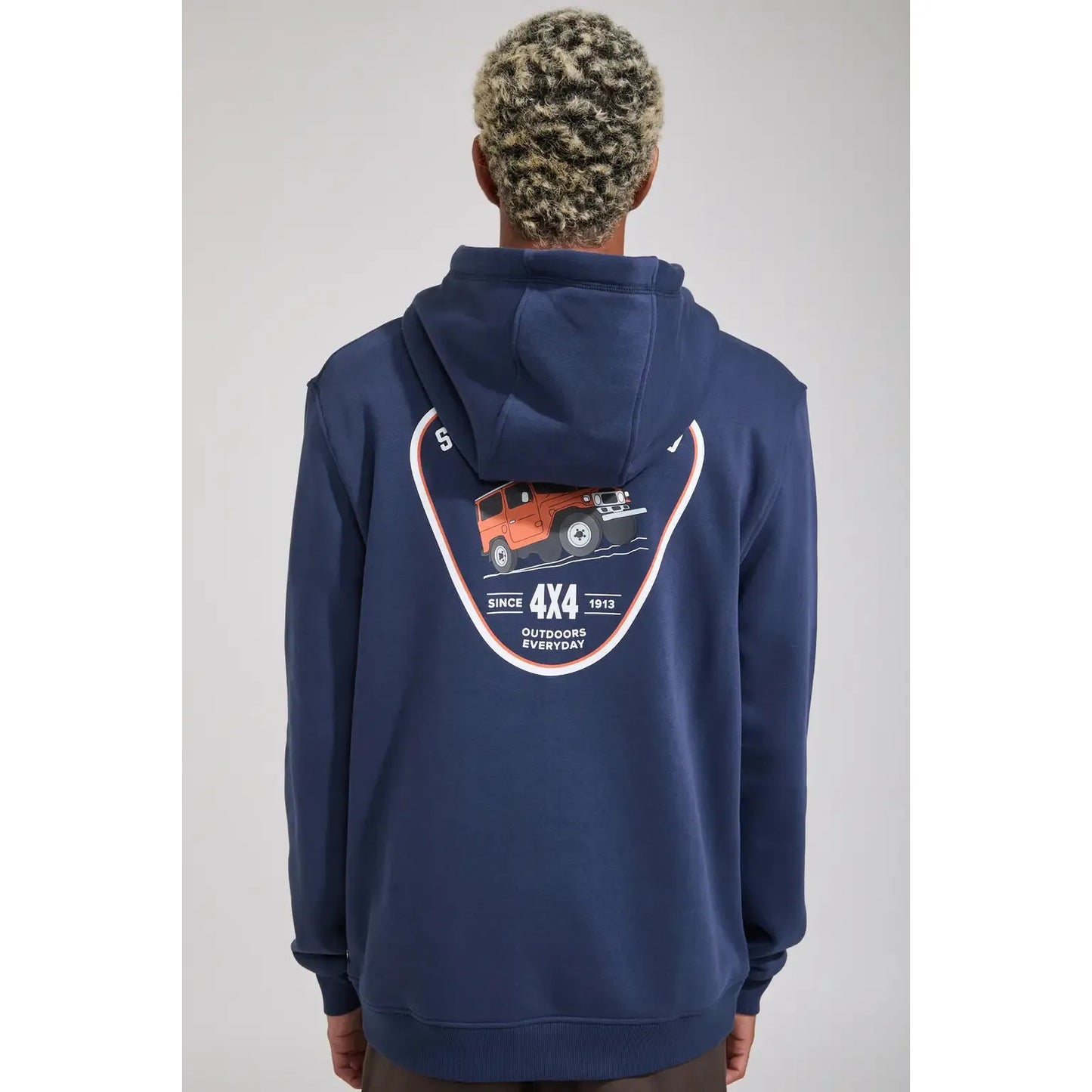 Swanndri Men's Off Road Printed Hoodie Navy