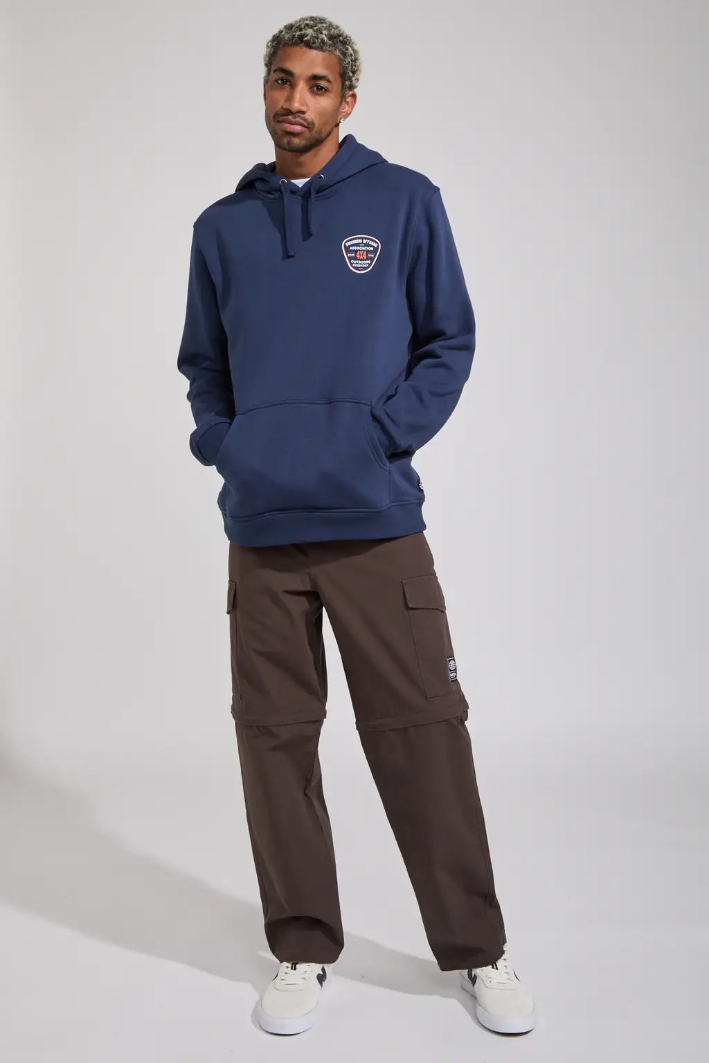 Swanndri Men's Off Road Printed Hoodie Navy