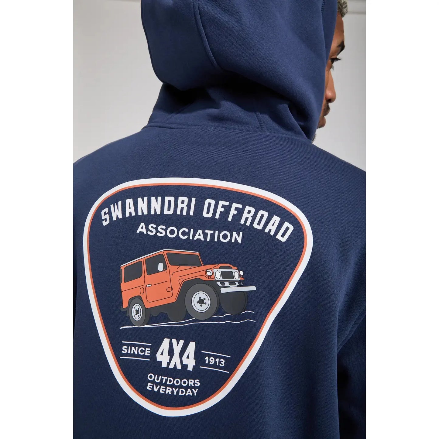 Swanndri Men's Off Road Printed Hoodie Navy