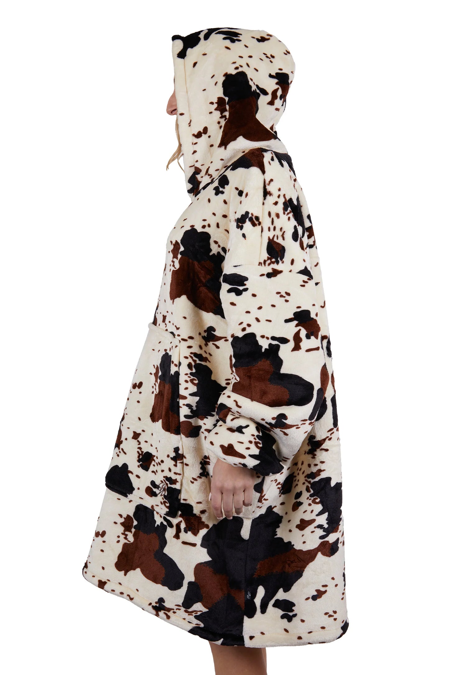 Pure Western Adults Snuggle Hoodie - Cow Print