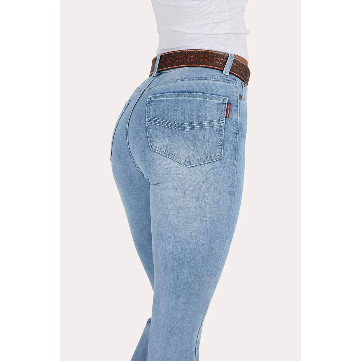 Ringers Western Penny Womens High Rise Bootleg Jean Light Blue