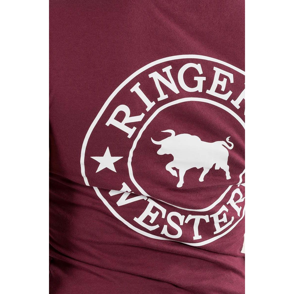 Signature Bull Womens Classic Fit T-Shirt - Burgundy/White - Billy Goats Country Outfitters