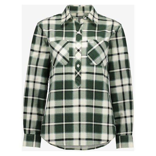 Swanndri Women's Egmont 1/2 Placket Shirt Moss/Blue Twin Pack