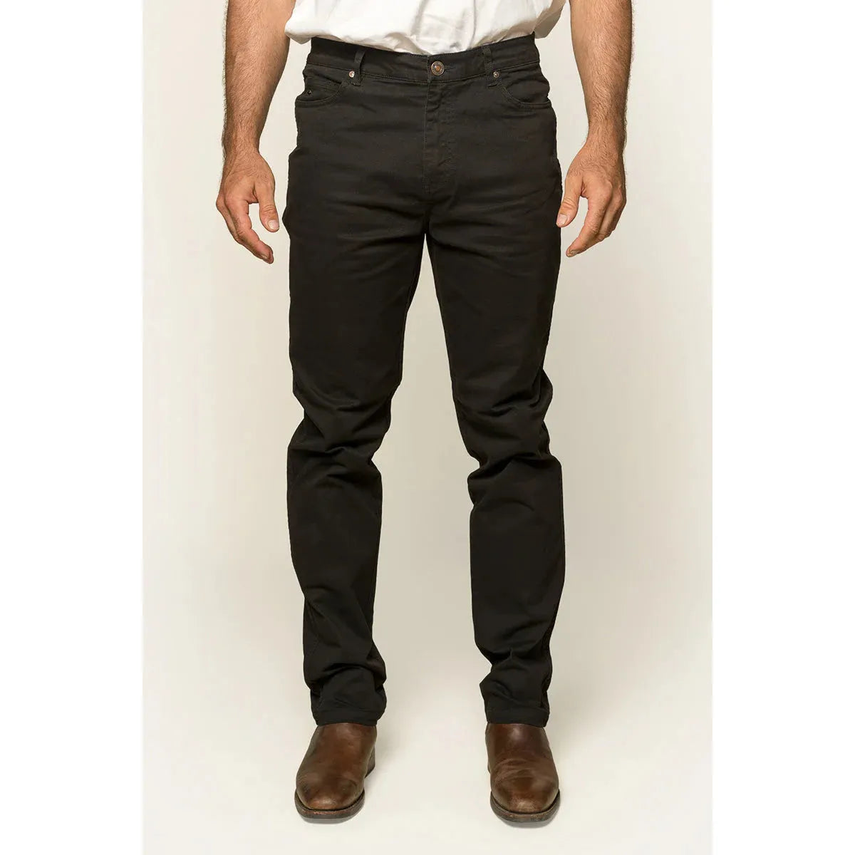 Ringers Western Avondale Mens 5 Pocket Stretch Drill Jeans Black