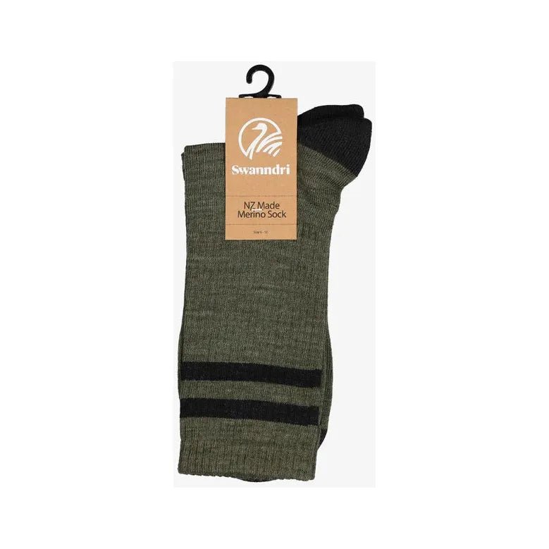 Swanndri Colombo Merino Blend Socks Olive - Billy Goats Country Outfitters