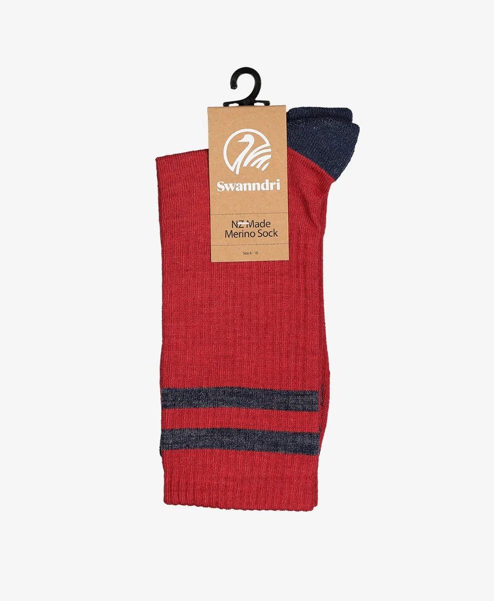 Swanndri Colombo Merino Blend Socks Red