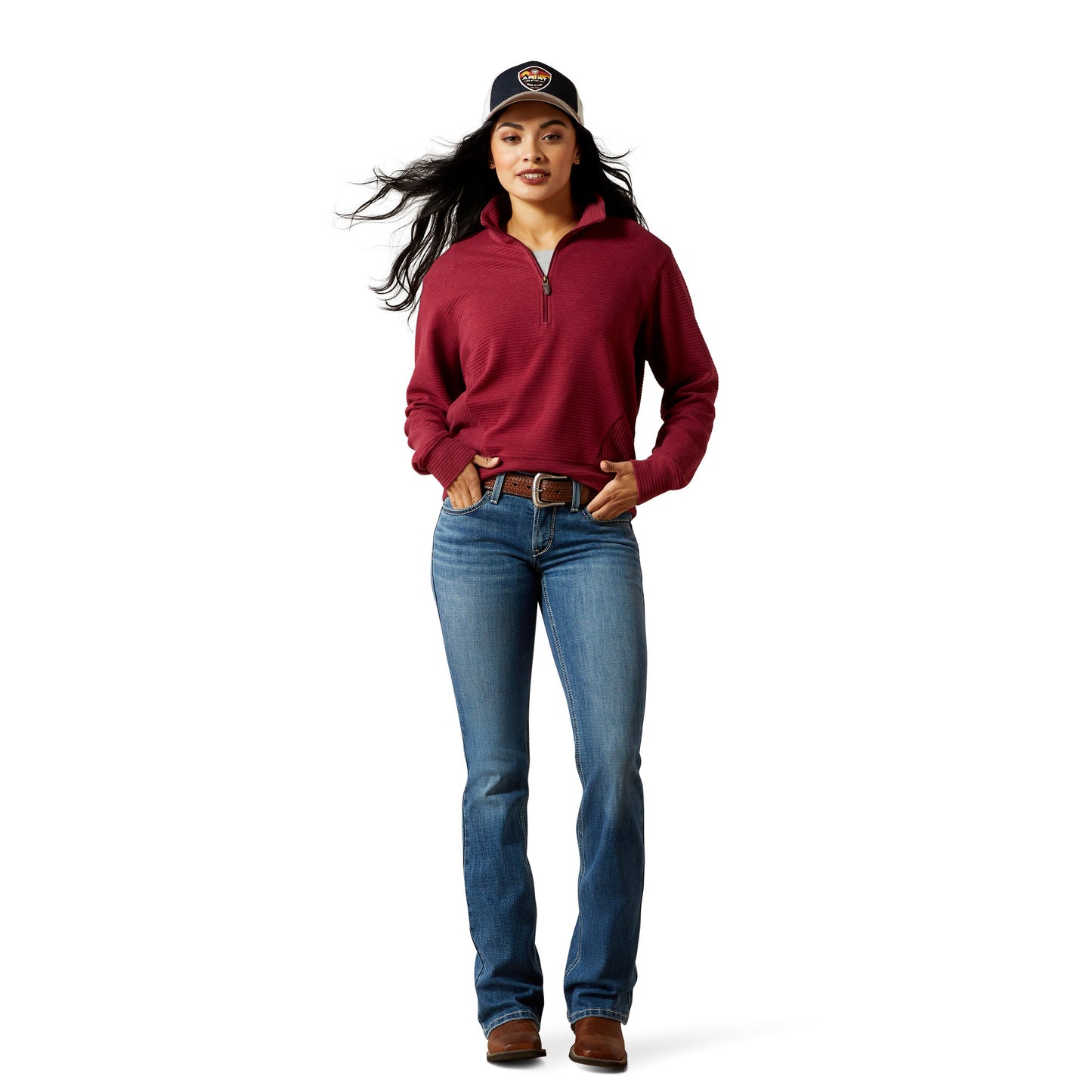 Ariat Women's High Noon 1/2 Zip Pullover - Beaujolais