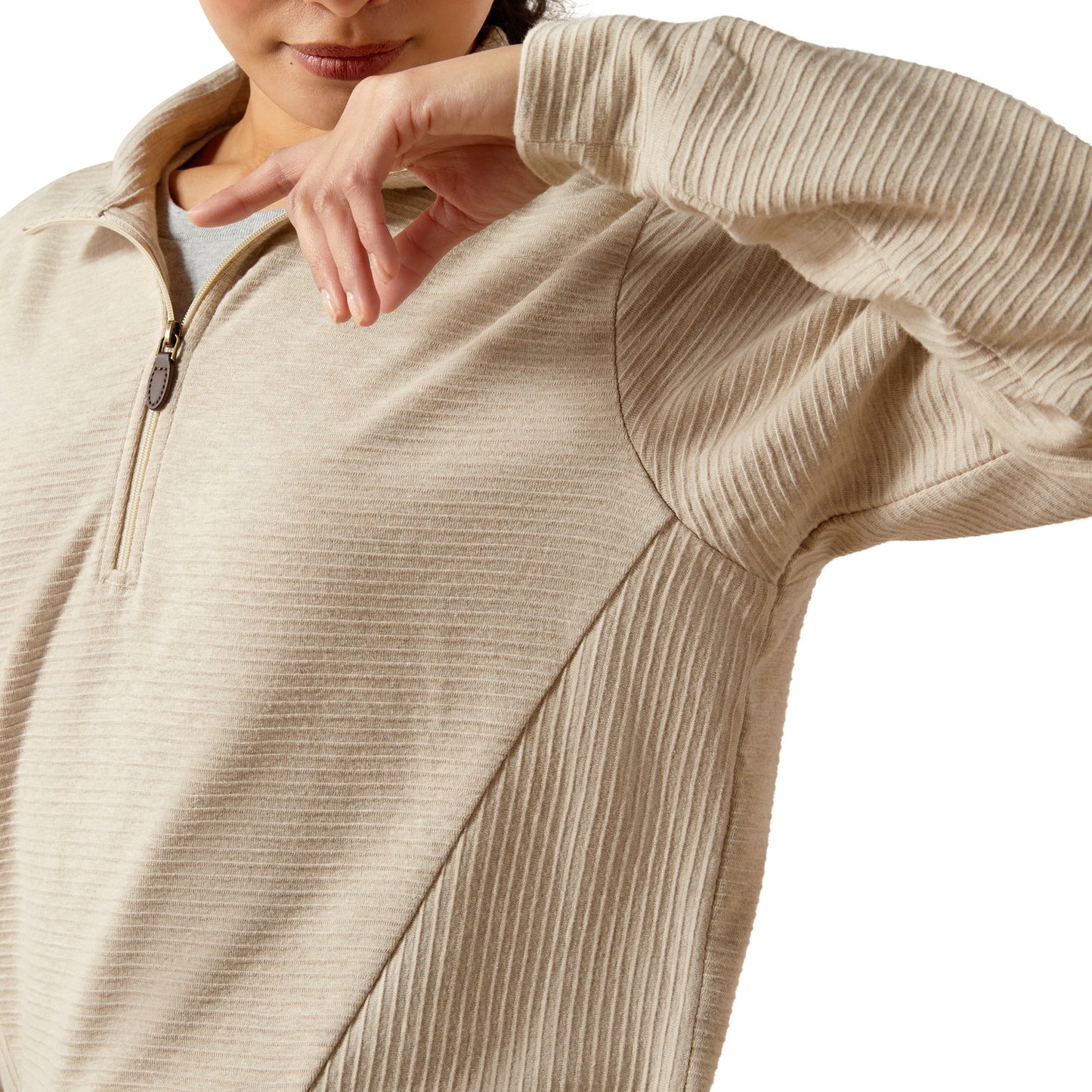 Ariat Women's High Noon 1/2 Zip Pullover - Oatmeal Heather