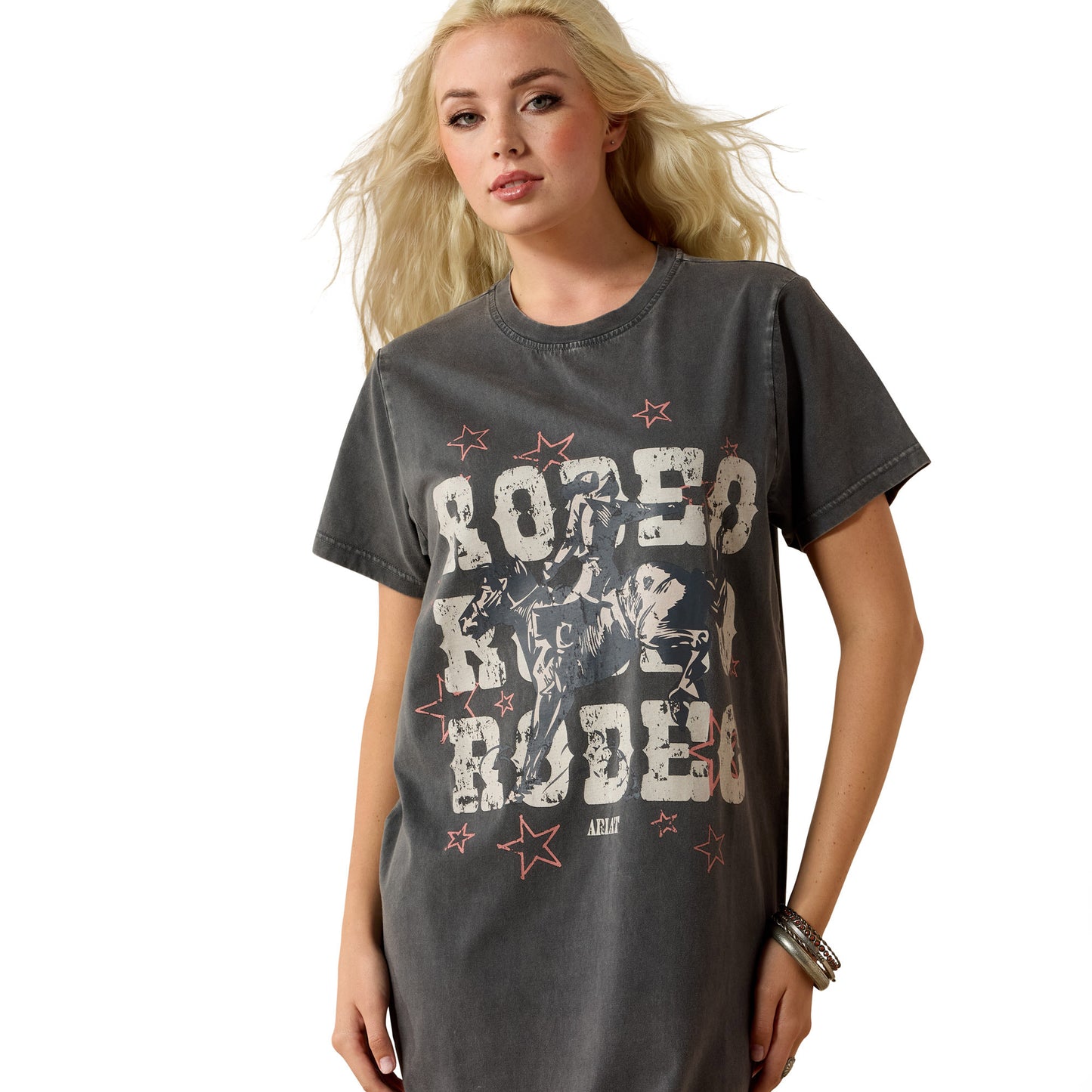Ariat Women's Star Spangled Rodeo T-Shirt - Charcoal Mineral Wash