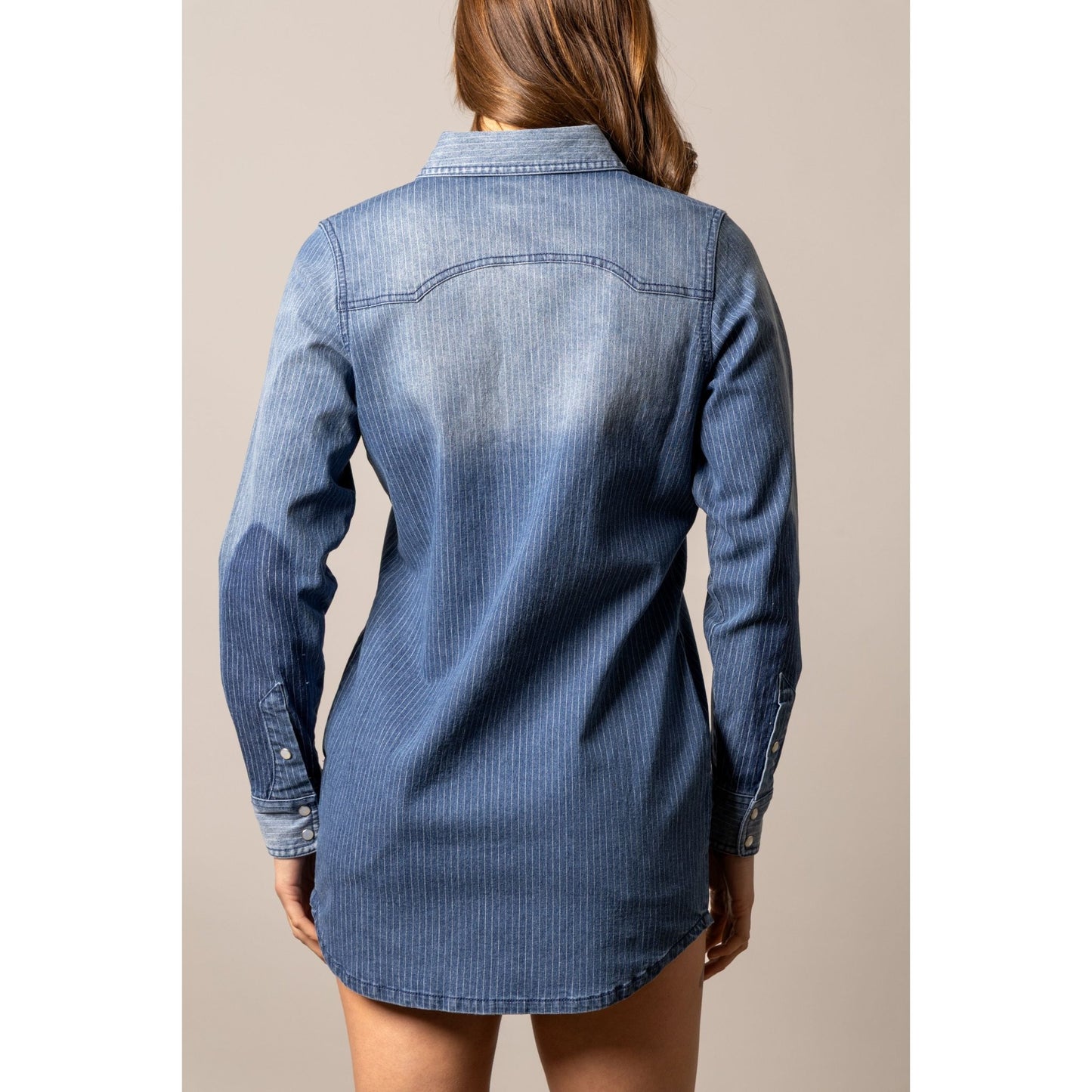 Kimes Ranch Womens Jordi Denim Dress - Mini Stripe - Billy Goats Country Outfitters