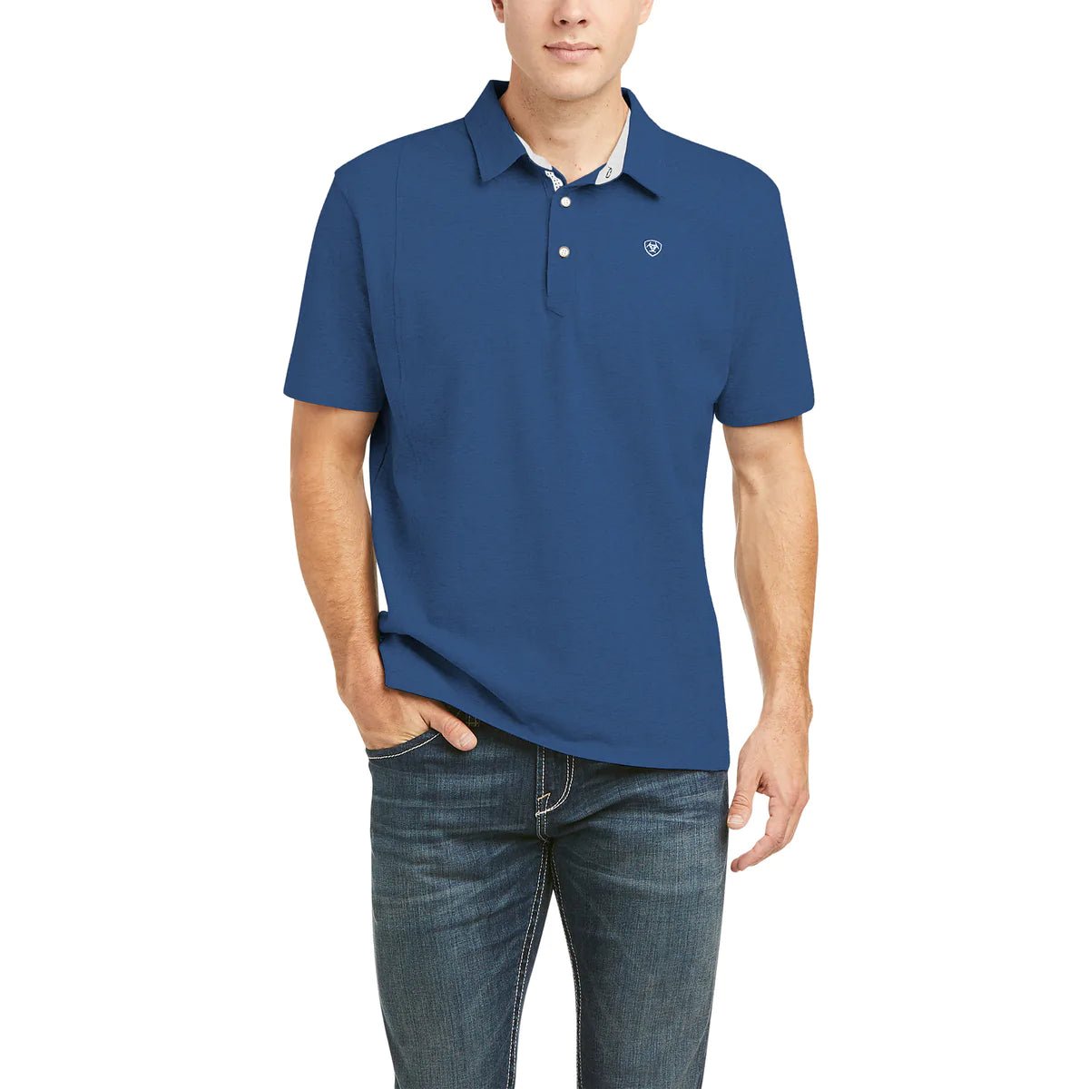 Ariat Men's Medal Polo Cobalt - Billy Goats Country Outfitters