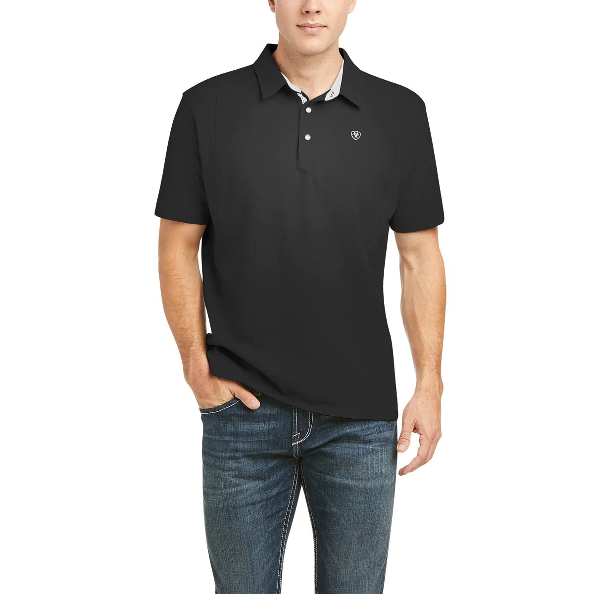 Ariat Men's Medal Polo Black - Billy Goats Country Outfitters