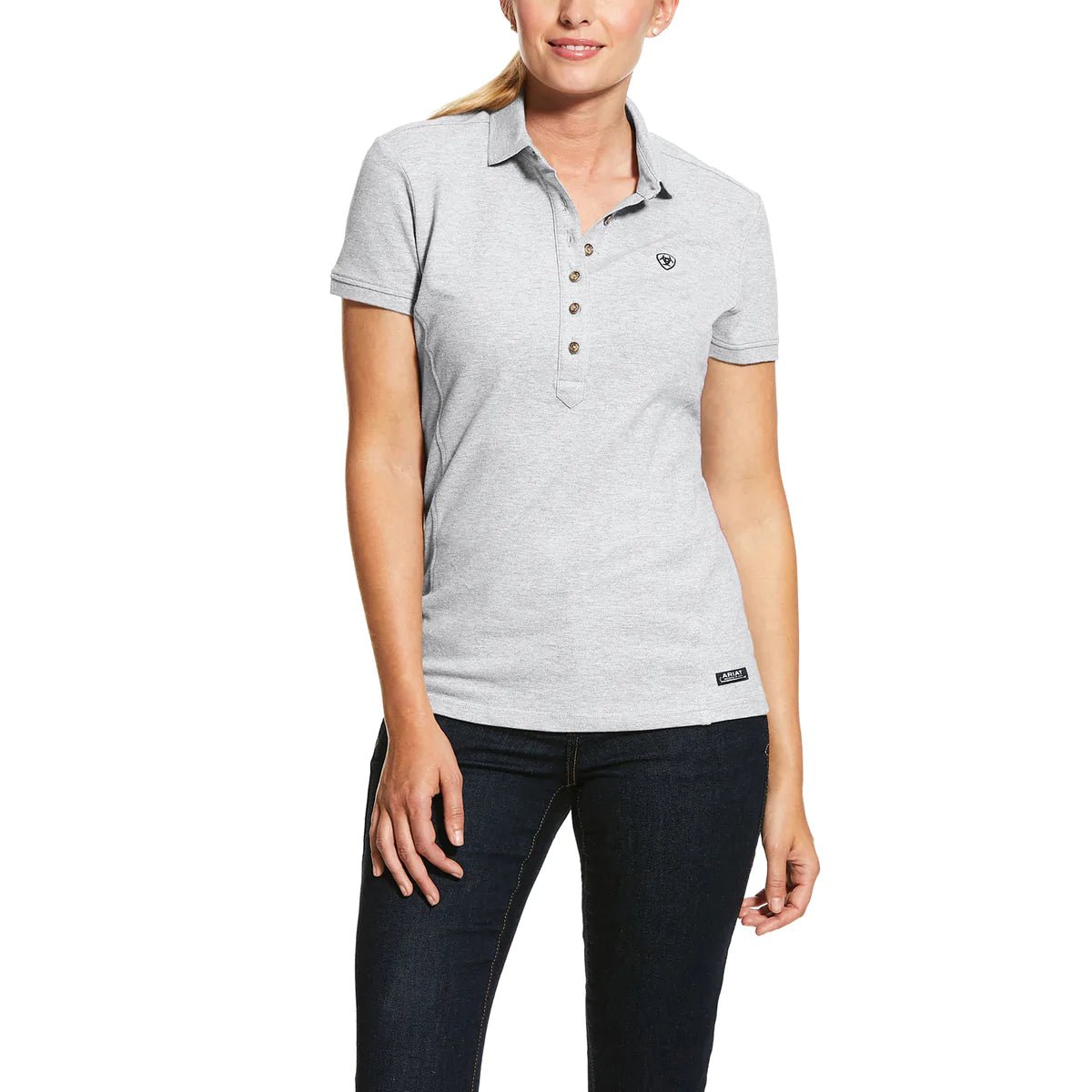 Ariat Women's Prix 2.0 Polo Heather Grey - Billy Goats Country Outfitters