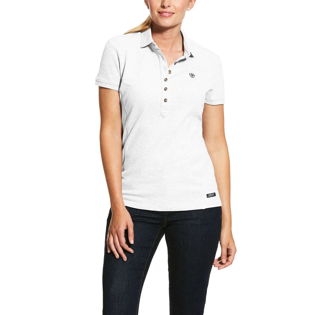 Ariat Women's Prix 2.0 Polo White - Billy Goats Country Outfitters