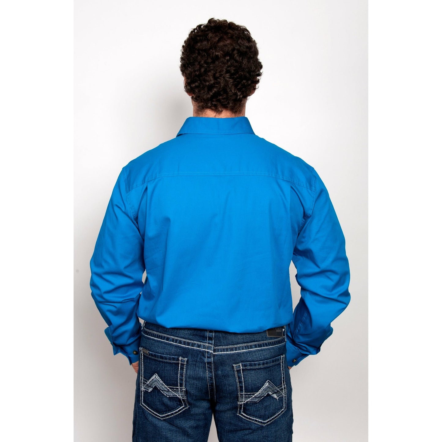 Just Country Men’s Cameron 1/2 Button Work Shirt – Blue Jewel - Billy Goats Country Outfitters
